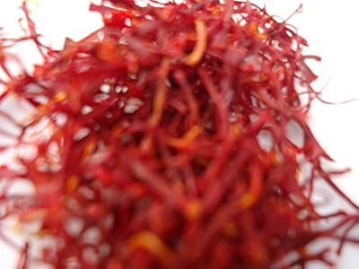 saboreateycafe Safran pistils organique bio, ensemble stigmate de la fleur. sac 25g .Et récipient en verre pour une conservation optimale