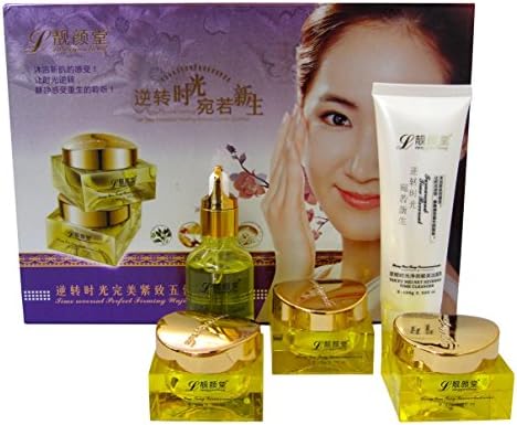 Liangyantang Anti-Ageing Face Skin Firming Beauty Set Repair Lotion Day Cream Night Cream Lipstick Liquid Time Cleanser