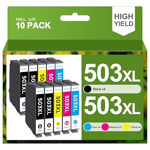 HALLOLUX 503XL Multipack 503 XL Cartucce 503 Compatibile con Epson 503 XL Multipack 503 per Epson XP 5200 Cartucce per WF 2960 Cartucce XP-5200 WF-2960 XP 5205 WF 2965 (confezione da 10)