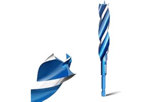 Teronbeta Foret à Bois Hélicoïdal 18mm x 155mm Professionnel Mèche pour Bois avce Pointe Pilote und 1/4 Pouce Tige Hexagonale pour le Travail du Bois