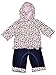 Girls Baby 3 Piece Jeans Top & Leopard Print Hooded Jacket Set sizes from 3 to 18 Months