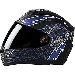 Steelbird SBA-1 Free Live Matt Black with Blue Helmet with Smoke visor, 580mm