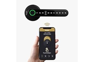 Simpled LF LeverLine Smart Lock, Fingerprint Keyless Security Entry Door Lock, Bluetooth Electronic Deadbolt, Touch Keypad, Smartphone Access (Dark)…