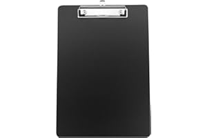 HXMJIED A4 Clip Board, Black Plastic Clipboard with Metal Clip, Rigid Plastic, Standard A4 Letter Size Clipboard, for Office, School, Home, Restaurant