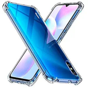 JGD PRODUCTS Protective Back Cover for Redmi 9A Sport/Redmi 9A / Redmi 9i (Transparent) [Bumper Corners with Air Cushion Technology]