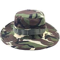 L-Peach Sombrero para Pesca Senderismo Caza Táctical Estilo Unisexo Anti-UV Boonie Hat Camuflaje Verde