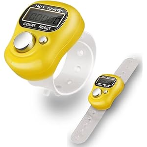 EDNITA Mini Hand Tally Counter Finger Ring Digital Electronic Head Count,Japa Counter Counting Machine for Mantra Jap and Cricket Umpire and Various Counting Purpose Small-Multicolor (Pack-1)