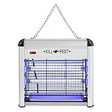 [pro.tec]® Mata insectos - matamoscas eléctrico, la mejor solución contra moscas, mosquitos, polillas y demás insectos, aluminio luz UVA ultravioleta potencia:12W