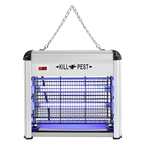 [pro.tec]® Mata insectos - matamoscas eléctrico, la mejor solución contra moscas, mosquitos, polillas y demás insectos, aluminio luz UVA ultravioleta potencia:12W
