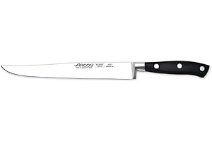 Arcos Couteau de Cuisine en Acier Inoxydable Nitrum avec Lame Fine de 200 mm – Petit et Léger, 250 g, Poignée Ergonomique en Polyoxyméthylène POM – Couleur Noire, Série Riviera