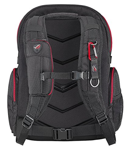 ASUS ROG XRanger Rucksack  bis zu 17 Zoll  Gepolstert  Ergonomische Schultergurte  Schwarz Grau