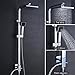 Produktbild Duschsäule ohne Wasserhahn Regendusche Duscharmatur Duschkopf Duschsystem inkl Handbrause Shower Set, Höhenverstellbar 92-135cm