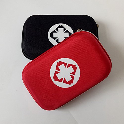 Preisvergleich Produktbild Naisidier Erste Hilfe Tasche Medizinische Box Überlebensstil Medizinische Pillen Tasche für Haus Auto Reisen im Freien Reisen Sicher Mini Notfall Box 1 PC (Schwarz) rot