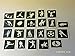 Produktbild 10 x sport stencils for etching on glass (mixed) baseball football karate skater