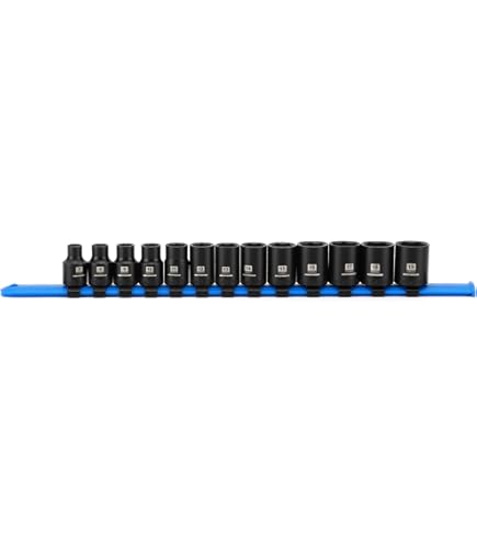 AKM TOOL 3/8" Drive Magnetic Impact Socket Set - 17-Piece Metric (7mm-19mm) With Extensions & Adapter - View #4