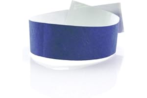 Fun Fan Line - 1000 braccialetti di identificazione in carta tyvek con Controllo Numerati e Chiusura adesiva. Intrasferibile e resistente all'acqua. 19 o 25mm.(25mm, Blu)