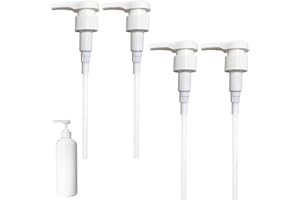 DIVONO Dosing Pump Pump, 4 Pieces Pump Dispenser Dosing Pump Syrup Dispenser Dosing Pump Replacement Syrup Pump Reusable Pump Attachment for 1000 ml and 28/410 Thread Container Bottle (White (Pack of 4))
