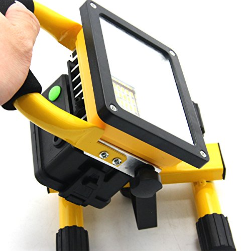 Latinaric 30W LED Akku Flutlicht Scheinwerfer 360°Drehbar Sicherheit Baustrahler Strahler IP65 für Camping Outdoor mit 3 Leucht Mode - 9