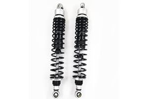 Hegeiisy 400mm/15.74" Amortissement du rebond Universel 7mm Ressort Suspension arrière Amortisseur à air MTB Moto Motocross Pour DR400 XL500 PE400 Black