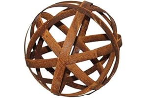 Bornhöft Sfera da 40 cm in metallo arrugginito, sfera decorativa in ferro, decorazione da giardino, sfera in acciaio
