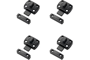 LIKERAINY Serratura per Porta 42x31mm Catenacci per Porte Chiavistello in Lega di Zinco per Cancello Finestra Bagno Toilette Mobile Armadietto Nero 4 Pezzi