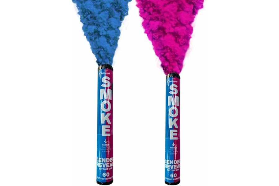 EXCLUSIVE ONLINE Gender Reveal Handheld Smoke Grenades - Easy to use-Perfect for Your Big Announcement (Pink and Blue)