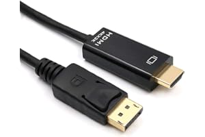 VMOJO 4K DisplayPort auf HDMI Kabel 1.8m Display Port auf HDMI Kabel High Speed inkl. Audio-Übertragung | DP Stecker zu HDMI Stecker | Kompatibel mit PC/Desktop/Labtop/Monitor