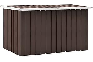 vidaXL Boîte de Rangement de Jardin Coffre de Stockage Boîte de Stockage Coffre de Rangement Extérieur Patio Terrasse Marron 149x99x93 cm