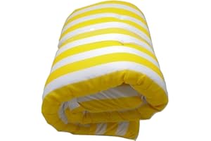 Dabuty Online, S.L. Cojín Tumbona Colchón Colchoneta Tumbona Acolchada 180 x 55 x 8 cm Classic Texturas Colchoneta para sillas de (Rayas Amarillo)