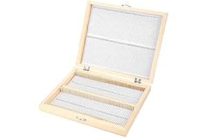 JOYZAN Objektträgerkasten, Holzkiste Mit Verschluss-Aufbewahrung Mikroskopzubehör Aufbewahrungskoffer Präparatekasten für Laborglas-Vorbereitete Vorbereitete Objektträger Kasten Holz Objektträgersammlung