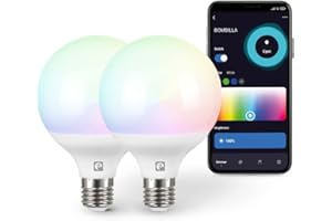Garza Smart - Pack 2 Bombilla LED Inteligente Wifi Globo G95, 11W (equivale a 75W de incandescencia), E27, RGB + CCT, Intensidad regulable, Programable, Control voz y app, Alexa/Google, WiFi 2.4GHz