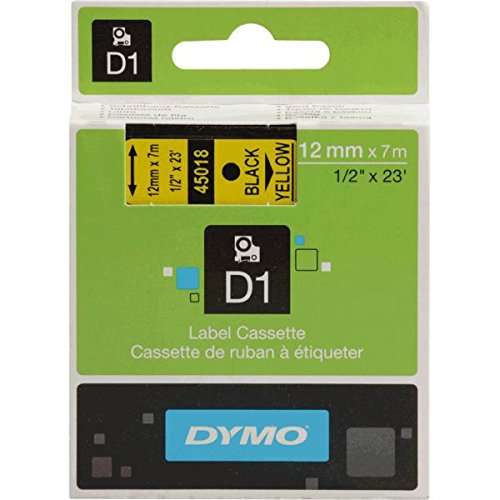 Preisvergleich Produktbild DYMO Schriftbandkassette, Schrift: schwarz, Grund: gelb, Breite 12mm, 7m