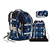 Produktbild Satch Pack - Schulrucksack-Set 3-tlg Set Airtwist - Karo Blau Schwarz (Schlamperbox und Turnbeutel)