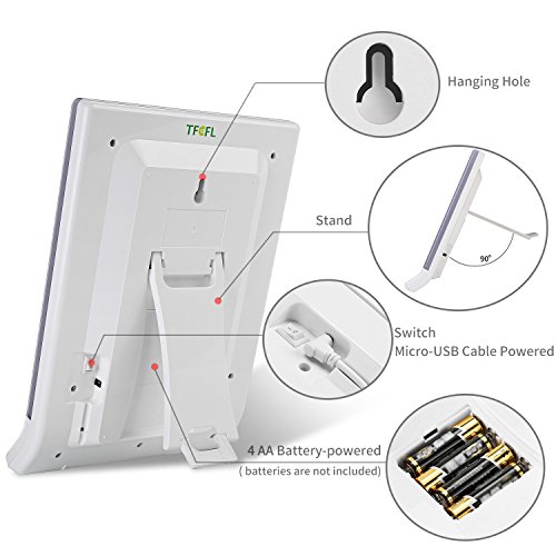 TFCFL LED Make-up Spiegel-Tisch Top Vanity beleuchteten Kosmetikspiegel, Touchscreen Wandhalterung beleuchtete Spiegel mit 18 LED-Leuchten für Tischplatte, Reise, Rasieren, Dressing - 4