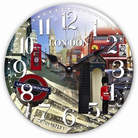 WALL CLOCK DESIGN LONDON UNDERGROUND KITCHEN CLOCK ROUND SHAPE 33CM DIAMETER MODERN NEW - Tinas Collection - the different design