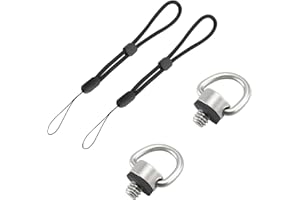 TECDW 2 Pièces 1/4" Vis Appareil Photo, Adaptateur à Vis pour Sangle de Caméra Anneau en D, Vis de Montage de Caméra, Accessoires Vis de Fixation pour Trépieds, Monopods, Bâtons de Selfie