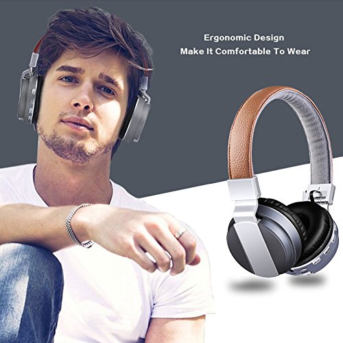 Auriculares Diadema con Micr  fono y Bluetooth 4 0 Auricular Inal  mbricos con Sonido Estereo 4 LED Indicatores FM Radio TF card para iPhone PC Mac TV Juegos
