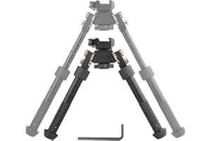 ProWildGear Rotazione a 360 gradi Bipiede in lega di alluminio Estensione Regolabile Staccare Rapido Picatinny 21mm Rail Mount con Spikes con Metallo Foregrip