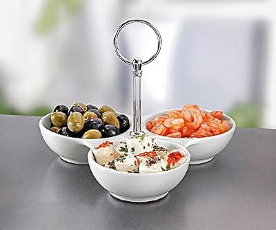 Roukenglen Porcelaine Snack Service De Plat Apéritif snack Tapas Table De Fête Tremper Bol NEUF