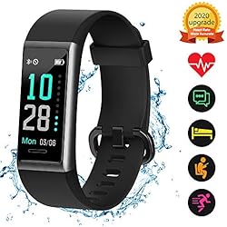 KUNGIX Montre Connectée, Fitness Tracker étanche IP68 avec écran tactile couleur de 0,96 pouces, Montre Cardiofréquencemètre Podomètre Calorie tracker d'activité Homme Femme