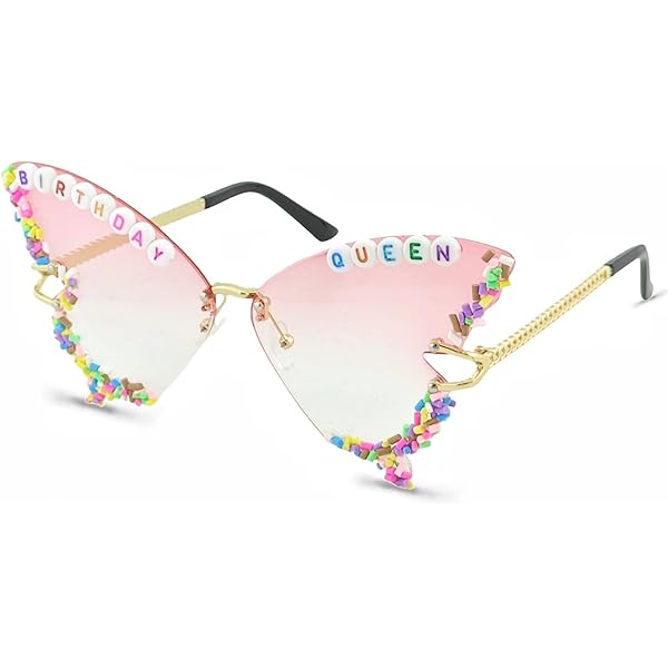 APLZGMG Birthday Girl Brille - Herz Sonnenbrille Mit Glitzer Für Geburtstagspartys