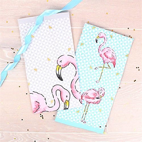 Milly Green Tropical Flamingo Design Set of Two Tea Towels