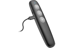 VOVIGGOL Puntatore per Presentazioni Wireless Presenter Ricaricabile Telecomando Presentazioni Powerpoint con Collegamento Ipertestuale, Telecomando Slide PC Penna Presentazioni per Computer Portatile