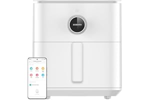 Xiaomi Smart Air Fryer 6.5L - Freidora de aire 6.5L, 1800W, 100 recetas, pantalla OLED, temperatura regulable 40°C-220°C °, Cocción uniforme 360°, blanco (Versión ES)