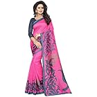 Manorath Women's Heavy Georgette and Bhagalpuri Silk Saree with Blouse Piece (Pink-Grey-Sadi, Free Size)