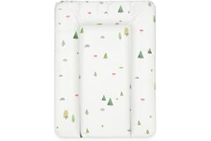 Bonky® Matelas à Langer Bebe souple 70x50 cm - Matelas à langer epais lavable - pour garçons et filles - Certifié Öko-Tex - Imperméable - Forêt - 50x70 cm