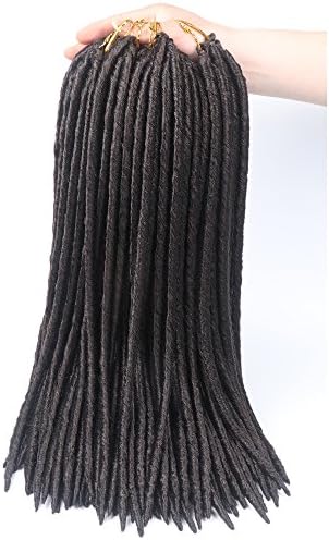 18" Faux Locs Crochet Hair Dreadlocs Hair Braiding Hair Synthetic Hair Saisity Hair (6packs) (#4)