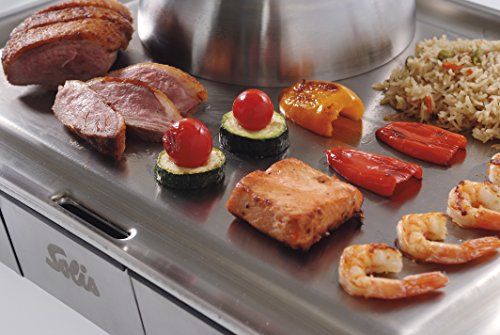 Solis Tischgrill, Edelstahl-Grillplatte, Teppanyaki-Glocke, Zwei Heizzonen, Grillen und Dünsten, Teppanyaki at Home Grill (Typ795) - 8