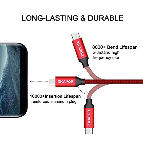 C  ble USB Type C  ZKAPOR  1M 2M 3M  USB C Haute Vitesse Synchro et Charge Cordon de Donn  es Chargeur Nylon USB C C  ble de Chargement pour Samsung S