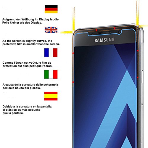 (2 Pack)Samsung Galaxy A3 (2017) Panzerglas – EUGO 9H Gehärtetem Glas Schutzfolie Displayschutzfolie Panzerglas für Samsung Galaxy A3 (2017) - 2